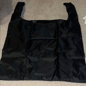 NWOT black reusable heavy duty nylon shopping bag discreet storage